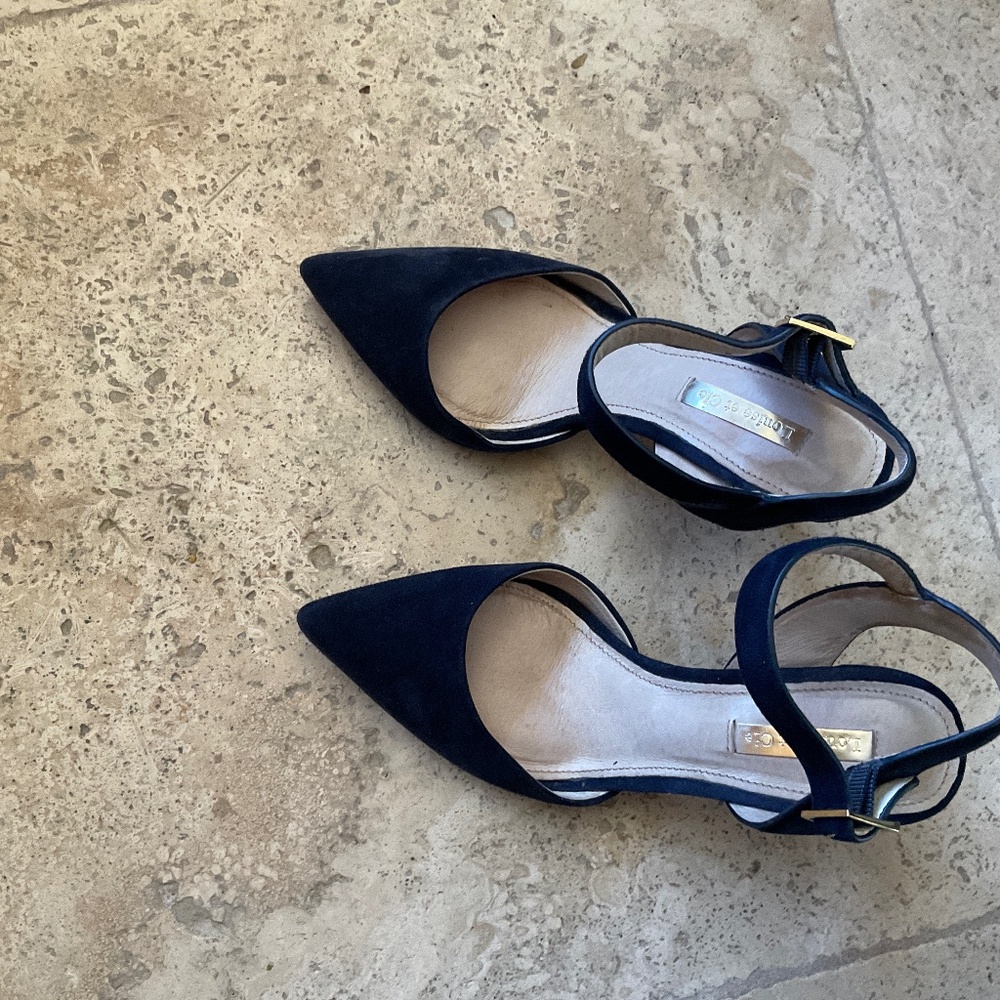 Louise et Cie shoes, dark navy, suede dress shoes